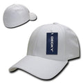 Decky Fitall Flex Fitted Baseball Dad Caps Hats Unisex-White-Small/Medium-