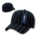 Decky Fitted Curved Bill Pin Striped Pinstriped Baseball Hats Caps-BLACK-6 7/8-