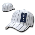 Decky Fitted Curved Bill Pin Striped Pinstriped Baseball Hats Caps-WHITE-6 3/4-