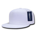 Decky Flat Bill Baseball 7 Panel Trucker Real Mesh Caps Hats Unisex-White-