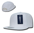 Decky Flat Bill Cotton 5 Panel Constructed High Crown Baseball Hats Caps-White-