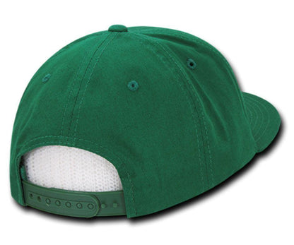 Decky Flat Bill Cotton 5 Panel Constructed High Crown Baseball Hats Caps-Woodland-