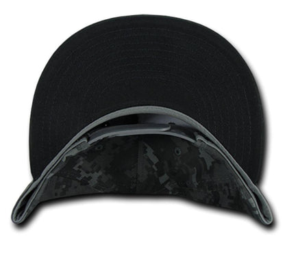Decky Flat Bill Cotton 5 Panel Constructed High Crown Baseball Hats Caps-Woodland-