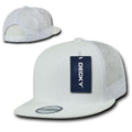 Decky Flat Bill Baseball Mesh Trucker 5 Panels Solid Camouflage Caps Hats-White-