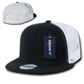 Decky Flat Bill Mesh Trucker Baseball 6 Panel Constructed Camo Two Tone Caps Hats-Black / White-