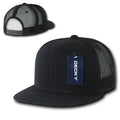 Decky Flat Bill Mesh Trucker Baseball 6 Panel Constructed Camo Two Tone Caps Hats-Black-