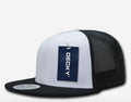 Decky Flat Bill Mesh Trucker Baseball 6 Panel Constructed Camo Two Tone Caps Hats-Black/WHITE/BLACK-