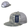 Decky Flat Bill Camouflage Cotton Foam Mesh Trucker Hats Caps Snapback Unisex-ACU/ACU/Grey-