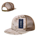 Decky Flat Bill Camouflage Cotton Foam Mesh Trucker Hats Caps Snapback Unisex-DES/DES/COYOTE-