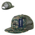 Decky Flat Bill Camouflage Cotton Foam Mesh Trucker Hats Caps Snapback Unisex-MCU/MCU/OLIVE-