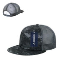 Decky Flat Bill Camouflage Cotton Foam Mesh Trucker Hats Caps Snapback Unisex-NTG/NTG/CHARCOAL-