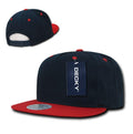 Decky Flat Bill Snapback Cotton Two Tone Baseball Green Under Visor Hats Caps-Navy/Red-