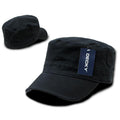 Decky Flex Cadet Flat Top Cotton Military Army Blank Caps Hats-Black-