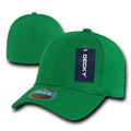 Decky Flex Elastic Fitted 6 Panels One Size High Crown Baseball Hats Caps Unisex-KELLY GREEN-