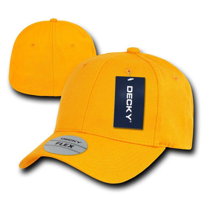 Decky Flex Elastic Fitted 6 Panels One Size High Crown Baseball Hats Caps Unisex-LIGHT BLACK-