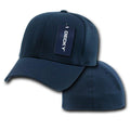 Decky Flex Elastic Fitted 6 Panels One Size High Crown Baseball Hats Caps Unisex-NAVY-