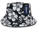 Decky Floral Fisherman's Bucket Hat Caps-BLACK-Small / Medium-