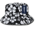 Decky Floral Polo Bucket Caps Hats-BLACK-Small / Medium-