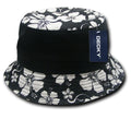 Decky Floral Polo Unconstructed Bucket Caps Hats-BLACK-Small / Medium-
