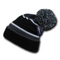Decky Giant Pom Beanies Uncuffed Fuzzy Ball On The Top Warm Caps Hats Ski Winter-Grey/Black-