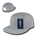 Decky Heather Grey Snapback Two Tone 6 Panel Retro Flat Bill Hats Caps-Heather Grey/Heather Grey-