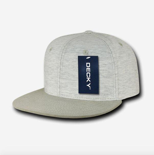 Decky Heather Jersey Knit Snapbacks Retro Flat Bill Hats Caps Unisex-