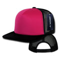 Decky Heavy Duty Flat Bill Foam Two Tone Trucker Caps Hats Snapback-Hot Pink / Black-