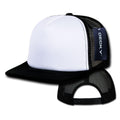 Decky Heavy Duty Flat Bill Foam Two Tone Trucker Caps Hats Snapback-White / Black-