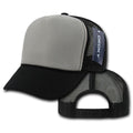 Decky Industrial Foam Trucker 5 Panel Hats Caps Two Tone Mesh Snapback-Black / Grey-