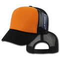Decky Industrial Foam Trucker 5 Panel Hats Caps Two Tone Mesh Snapback-Black / Orange-