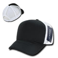 Decky Industrial Foam Trucker 5 Panel Hats Caps Two Tone Mesh Snapback-Black/Black/White-