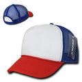 Decky Industrial Foam Trucker 5 Panel Hats Caps Two Tone Mesh Snapback-RED/WHITE/ROYAL-
