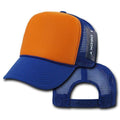 Decky Industrial Foam Trucker 5 Panel Hats Caps Two Tone Mesh Snapback-Royal / Orange-