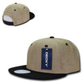 Decky Jute Crown Flat Bill Snapback Baseball 6 Panel Caps Hats Unisex-Black-