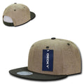 Decky Jute Crown Flat Bill Snapback Baseball 6 Panel Caps Hats Unisex-Olive-