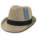 Decky Jute Lightweight Fedoras Trilby Panama Hats Caps Natural Black-Small/Medium- 1 image