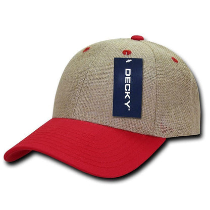 Decky Jute Low Crown Curved Bill 6 Panel Dad Caps Hats Unisex-Black-