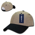 Decky Jute Low Crown Curved Bill 6 Panel Dad Caps Hats Unisex-Black-