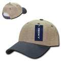 Decky Jute Low Crown Curved Bill 6 Panel Dad Caps Hats Unisex-Dark Grey-