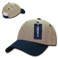 Decky Jute Low Crown Curved Bill 6 Panel Dad Caps Hats Unisex-Navy-