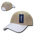 Decky Jute Low Crown Curved Bill 6 Panel Dad Caps Hats Unisex-White-