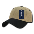 Decky Jute Low Crown Structured Dad 6 Panel Caps Hats Unisex-Black-