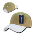 Decky Jute Low Crown Structured Dad 6 Panel Caps Hats Unisex-White-