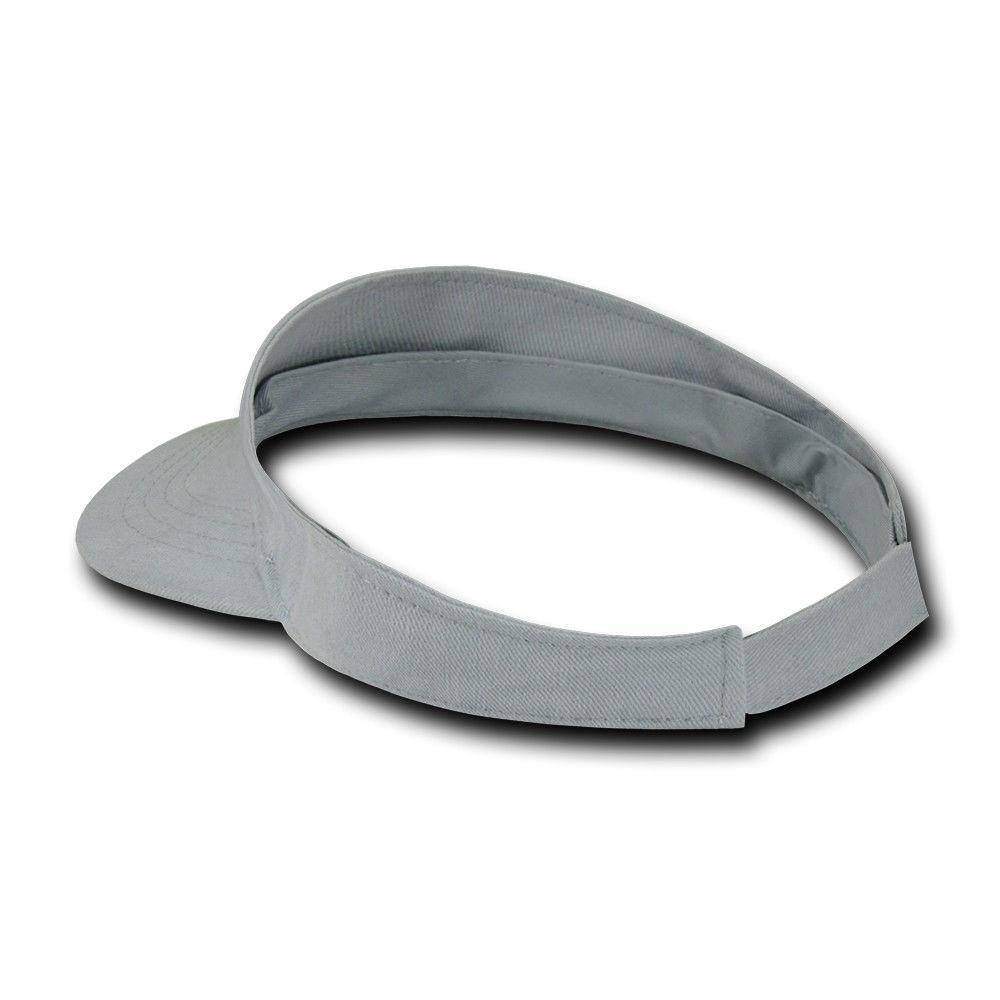 Decky Kids Size 100% Cotton Visors Sports Beach Outdoors Boys Girls Hook & Loop-Grey-