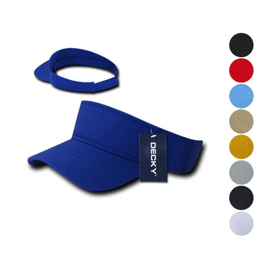 Decky Kids Size 100% Cotton Visors Sports Beach Outdoors Boys Girls Hook & Loop-Grey-