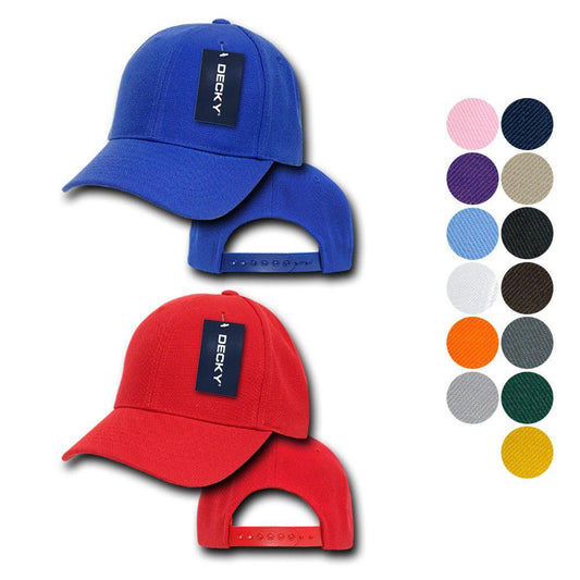 Decky Kids Size Boys Girls Pro Style Baseball Hats Caps Snapback Solid Colors-CHARCOAL-