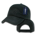 Decky Knitted Crochet Crocheted Cotton Baseball Caps Hats Air Vent-Black-