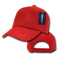 Decky Knitted Crochet Crocheted Cotton Baseball Caps Hats Air Vent-Red-