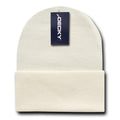 Decky Long Beanies Cuffed Knit Ski Snowboard Cap Hat Snug Warm Winter-Ivory-