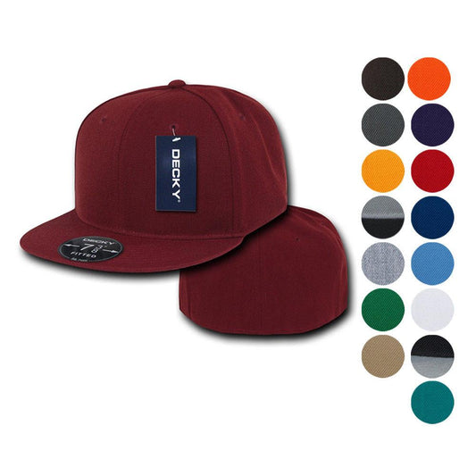 Decky Lot Of 6 Fitted Flat Bill Retro Fashion Baseball Hats Caps Blank Wholesale Lots!-